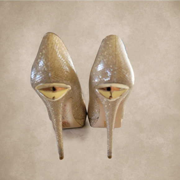 ALDO Gold Sparkle Glitter Heels - Picture 4 of 7